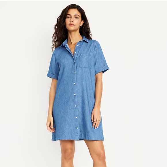 OLD NAVY Blue Shirt Dress - Picture 1 of 5